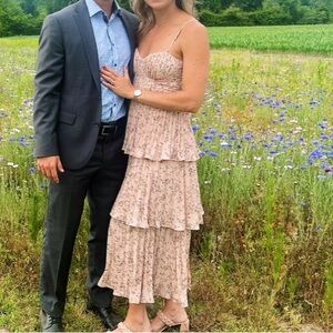 Lulu's Blush Floral Dress